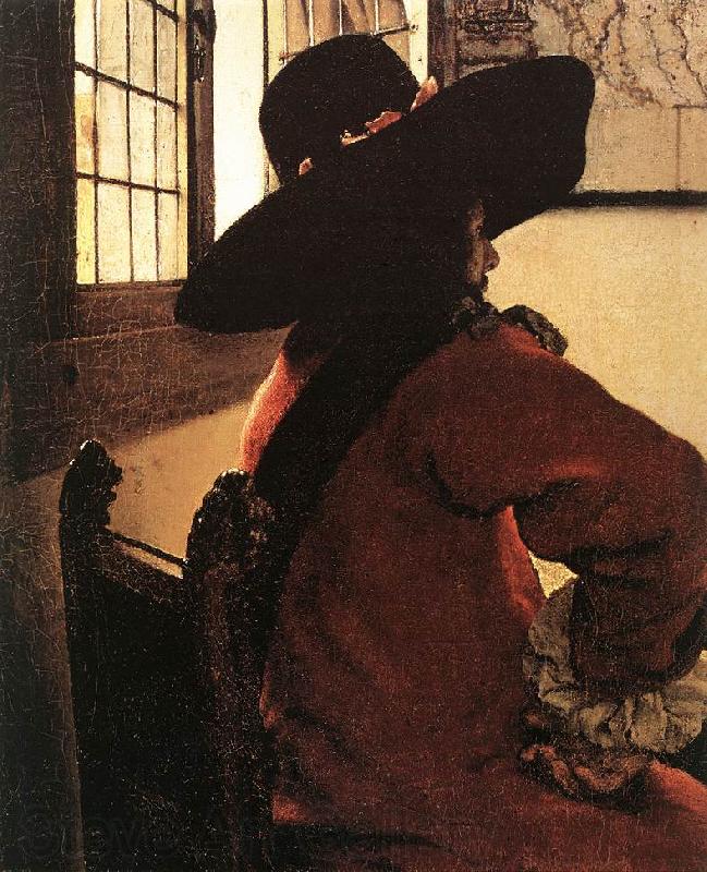 VERMEER VAN DELFT, Jan Officer with a Laughing Girl (detail)  jhg Norge oil painting art